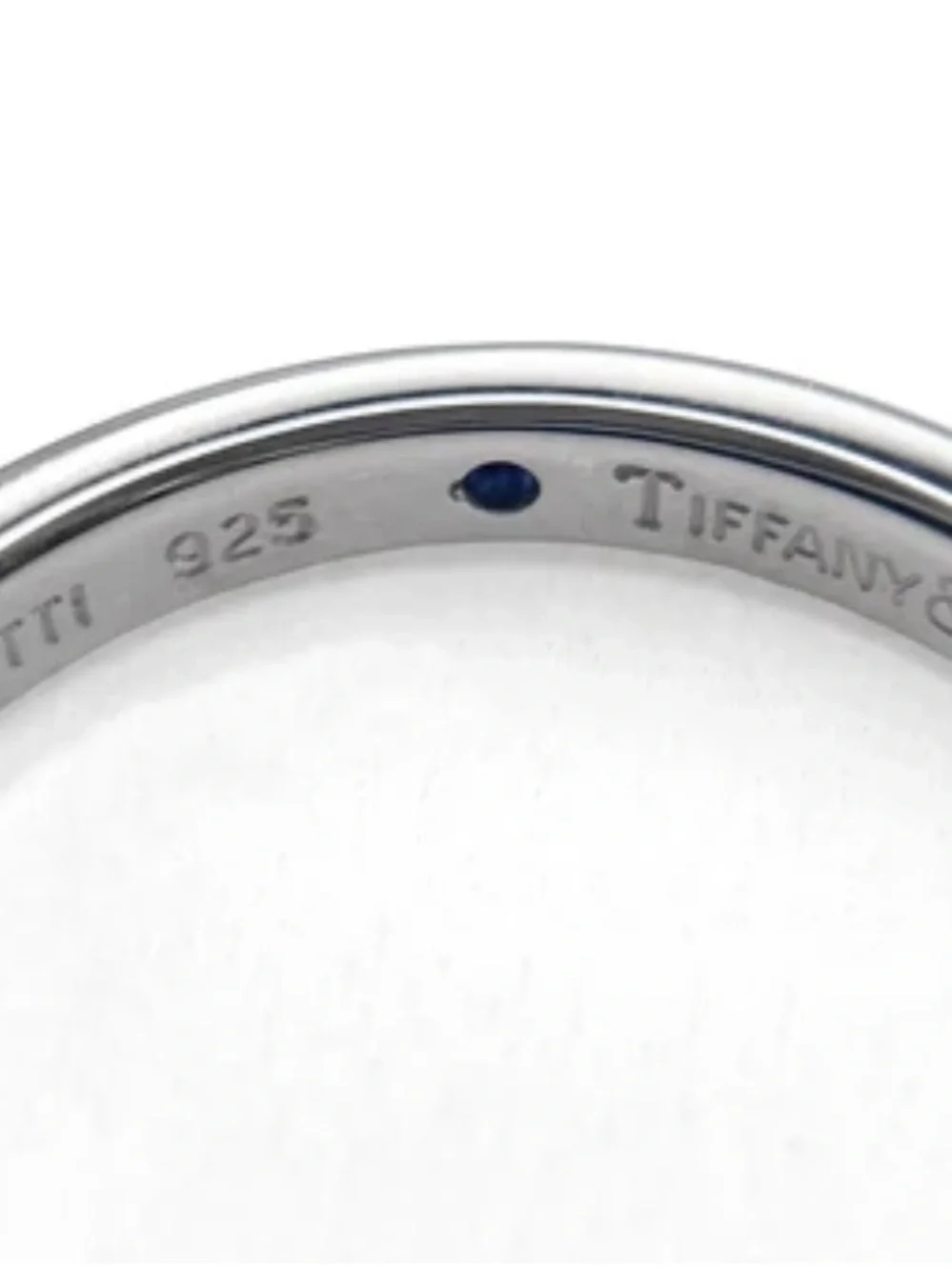 Tiffany & Co. Elsa Peretti Blue Sapphire Band Ring Sterling Silver Size 9